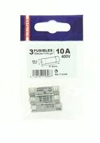Lot de 3 Fusibles Céramique 10A - 400V - 8.5 x 31.5 mm - Ref 715306 - DEBFLEX