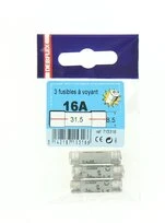 Lot de 3 Fusibles Céramique 16A - 400V - 8.5 x 31.5 mm - Ref 715316 - DEBFLEX