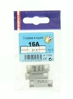 Lot de 3 Fusibles Céramique 16A - 400V - 10.3 x 31.5 mm - Ref 715326 - DEBFLEX