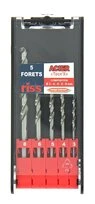 Lot de 5 Forets HSS Métaux Ø 3 à 8 mm - Ref C005Q3085 - Riss