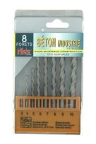 Lot de 8 Forets Industrie Béton Ø 3 à 10 mm - Ref C008Q5000 - Riss