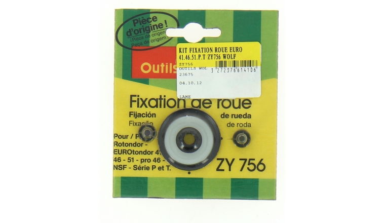 Kit de Fixation Roue ZY 756 pour Tondeuse Eutotondor et Rotondor - Wolf