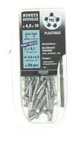 Lot de 50 Rivets Aveugles Aluminium pour Matériaux Tendres Ø 4.0 x 10 mm - Ref 160582 - Smartool
