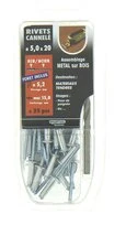 Lot de 25 Rivets Cannelés Aluminium / Acier Pour Matériaux Tendres Ø 5.0 x 20 mm - Ref 160702 - Smartool