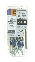 Lot de 32 Rivets Aveugles Aluminium / Acier Spécial Plaques d'Immatriculation Ø 4.0 x 16 mm - Ref 660542 - Smartool
