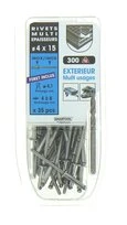 Lot de 35 Rivets Aveugles Inox Multi Epaisseurs Ø 4.0 x 15 mm - Ref 864012 - Smartool