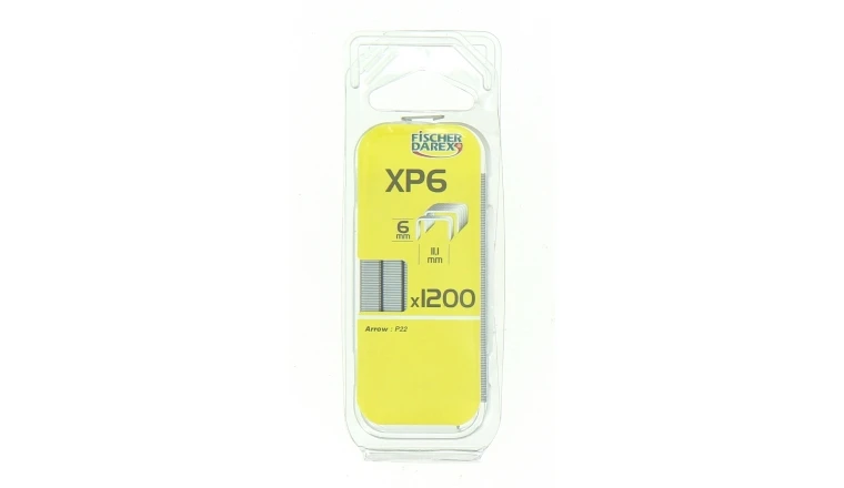 Boîte de 1200 Agrafes XP6 - 6 x 11.1 mm - Fischer Darex