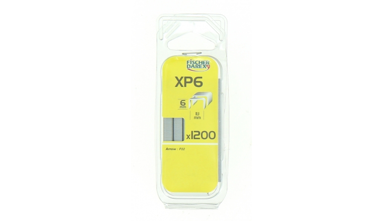 Boîte de 1200 Agrafes XP6 - 6 x 11.1 mm - Fischer Darex