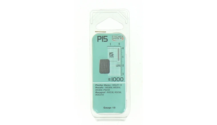 Boîte de 1000 Pointes P15 - 15 x 1.25 mm - En Bande pour Machine Pneumatique - Fischer Darex