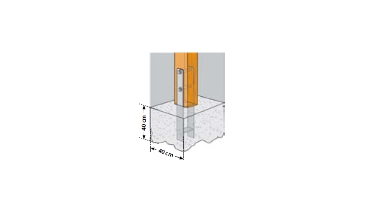 Support en H à Sceller en Acier Galvanisé 5 mm - 115 x 115 mm - Carport Madeira