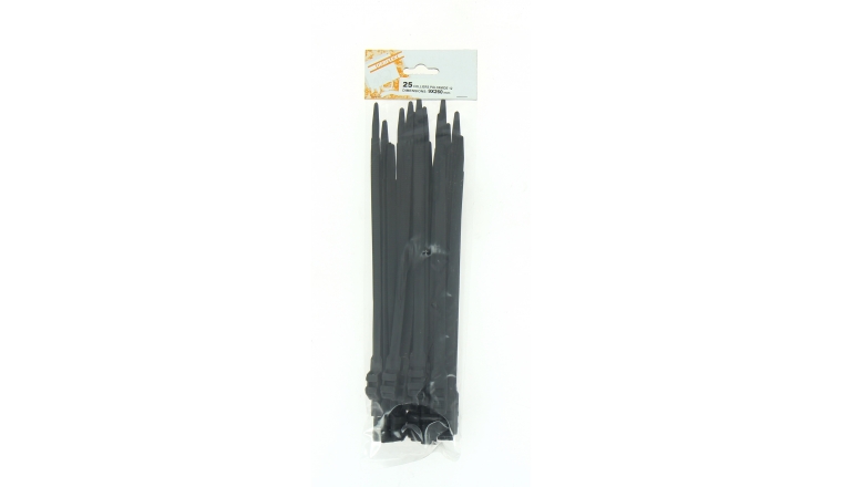 Lot de 25 Colliers Rilsan Noir - Largeur 9 mm - Longueur 180, 260 ou 350 mm - Debflex