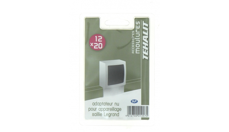 Adaptateur pour Appareillage en Saillie Legrand - Moulure PVC 12 x 20 mm - Ref GPM12219NU - Tehalit