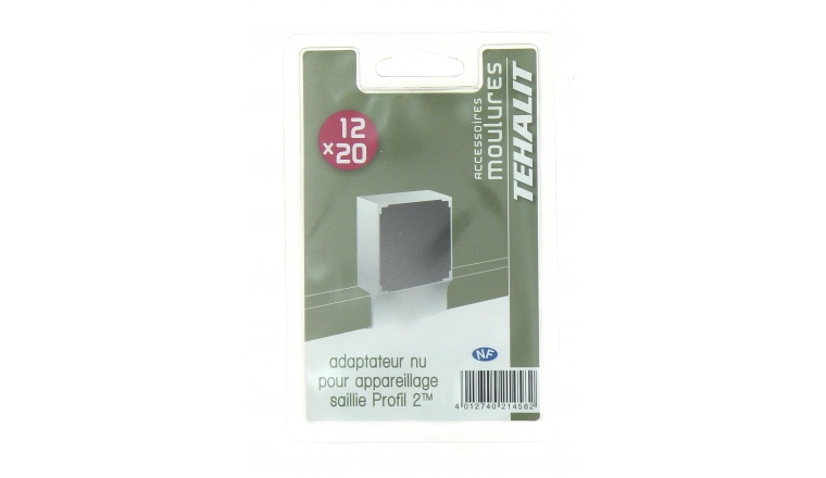 Adaptateur pour Appareillage en Saillie Profil 2 - Moulure PVC 12 x 20 mm - Ref GPM12229NU - Tehalit