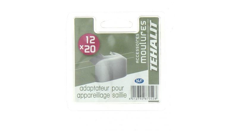 Adaptateur pour Appareillage en Saillie - Moulure PVC 12 x 20 mm - Ref GPM12249B - Tehalit