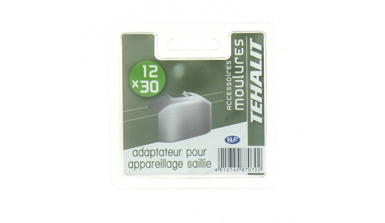 Adaptateur pour Appareillage en Saillie - Moulure PVC 12 x 30 mm - Ref GPM12349B - Tehalit