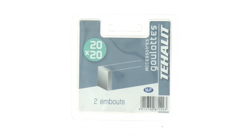 Lot de 2 Embouts de Finition - Goulotte PVC 20 x 20 mm - Ref GPV200206B - Tehalit