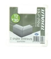 Lot de 2 Angles Extérieurs Ajustables - Moulure PVC 12 x 30 - Ref GPM12303B - Tehalit