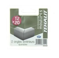 Lot de 2 Angles Extérieurs Ajustables - Moulure PVC 12 x 20 mm - Ref GPM12203B - Tehalit