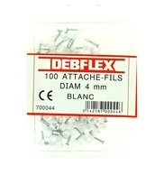 Boîte de 100 Attaches Fils - Ø  4 mm - Blanc - Debflex