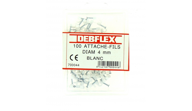 Boîte de 100 Attaches Fils - Ø  4 mm - Blanc - Debflex