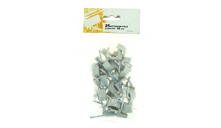 Sachet de 25 Attaches Fils - Ø 18 mm - Gris - Debflex