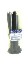 Boîte de 500 Colliers Rilsan Transparent / Noir - Largeur 2.5 à 4.5 mm - Longueur 100 à 180 mm -