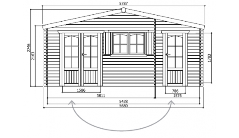 Abri de jardin en Bois ROSTOCK Solid 19.69 m² S8970