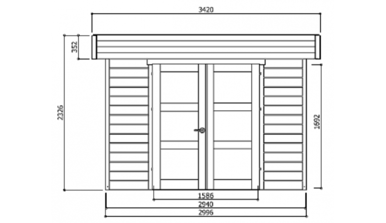 Abri de jardin en Bois ODENSE Solid 8.64 m² S8323