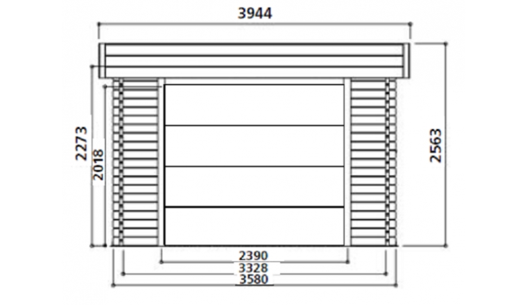 Garage en Bois MODERNE Solid 17.07 m² avec Porte Sectionnelle S8935