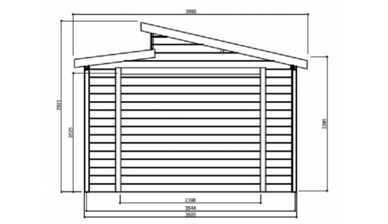 Garage en Bois TORINO Solid 20.06 m² avec Porte Sectionnelle S8248