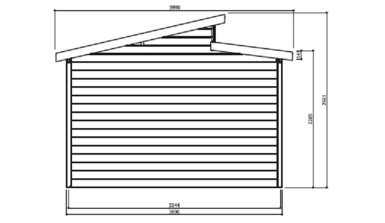 Garage en Bois TORINO Solid 20.06 m² avec Porte Sectionnelle S8248