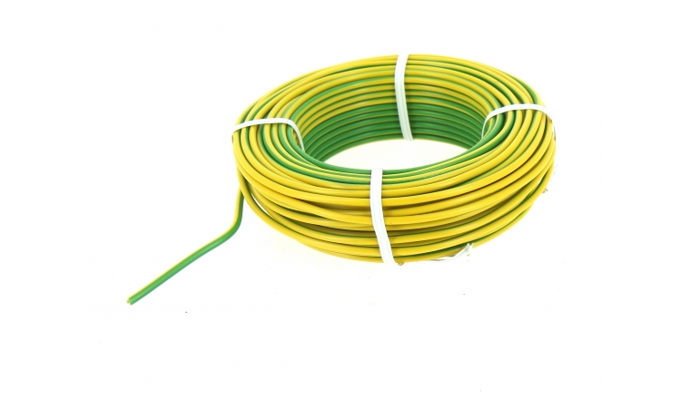 Fil Electrique H07V-U Jaune et Vert 2.5 mm² - Bobine de 25 m - Ref 8324586D - Miguelez