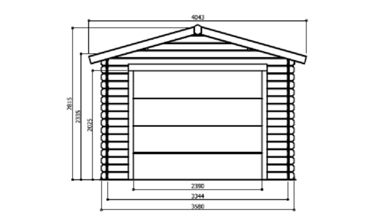Garage en Bois Solid 16.20 m² avec Porte Sectionnelle S8330
