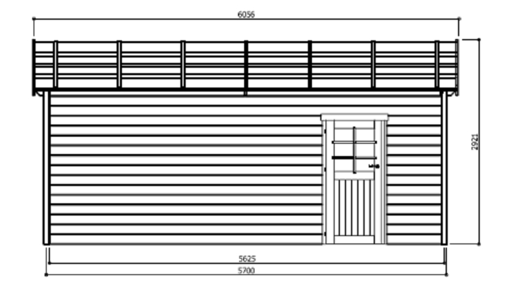 Garage en Bois TORINO Solid 20.06 m² avec Porte Sectionnelle S8248