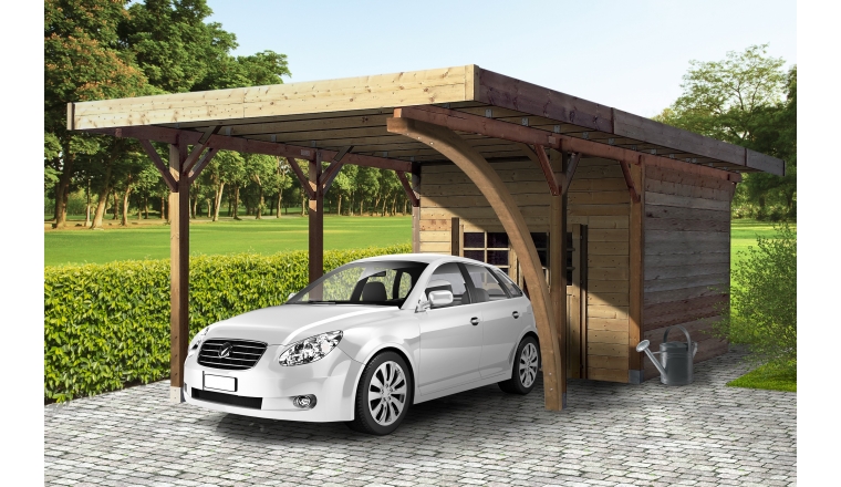 Carport en Bois Autoclave EPINAL 1 Véhicule Solid 7 m² S7754