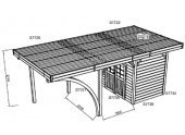 Carport en Bois Autoclave EPINAL 1 Véhicule Solid 7 m² S7754