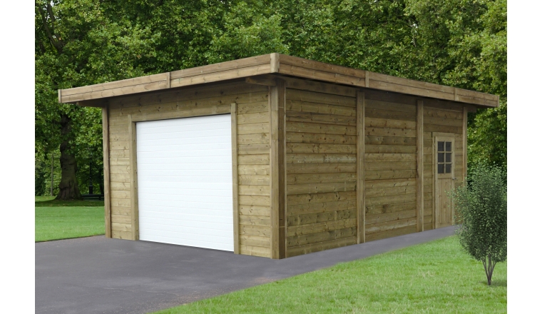 Garage en bois autoclave SAINT DIE 1 véhicule Solid 21 m² Solid - S7756