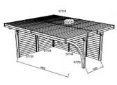 Carport en bois Autoclave NEUFCHATEAU 2 véhicules Solid S7758