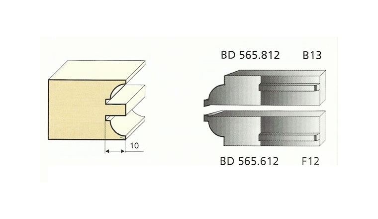 Jeu de 2 Couteaux Profilés Quart de rond - 8 mm - Ref BD565612 - Le Ravageur