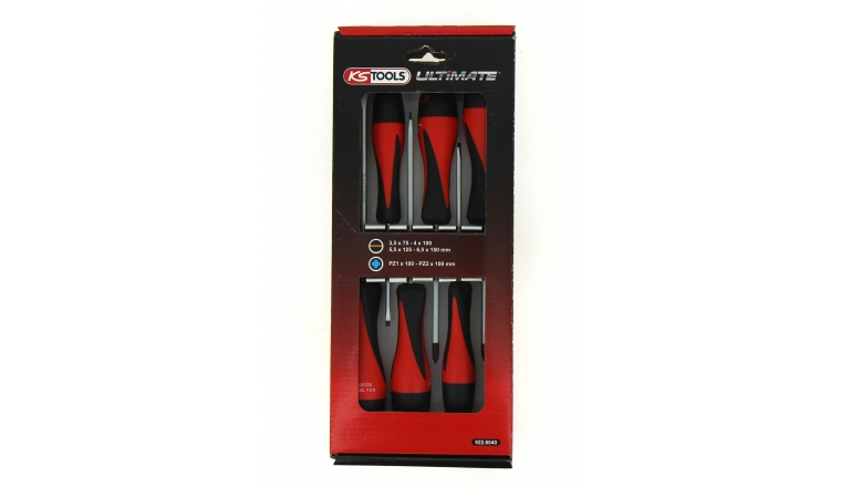 Coffret de 6 Tournevis Plat et Pozidriv - Ref 922.6040 - KS Tools