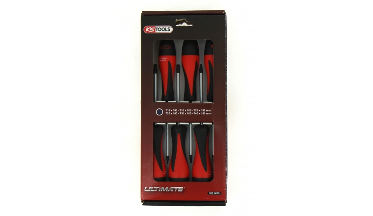 Coffret de 6 Tournevis Torx Percé T10 à T40 - Ref 922.6070 - KS Tools