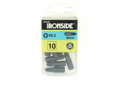 Boîte de 10 Embouts de Vissage 1/4" PZ 3 x 25 mm - Ref 244160 - Ironside