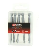 Boîte de 5 Embouts de Vissage 1/4" PH2 x 75 mm - Ref 918.3156 - KS Tools