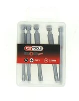 Boîte de 5 Embouts de Vissage 1/4" PH3 x 75 mm - Ref 918.3161 - KS Tools