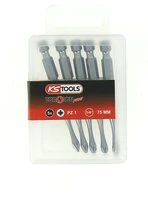 Boîte de 5 Embouts de Vissage 1/4" PZ1 x 75 mm - Ref 918.3251 - KS Tools