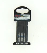Boîte de 3 Embouts de Vissage 1/4" Pozidriv PZ1 x 25 mm - Ref 9820P01 - Riss