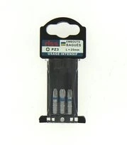Boîte de 3 Embouts de Vissage 1/4" Pozidriv PZ3 x 25 mm - Ref 9820P03 - Riss