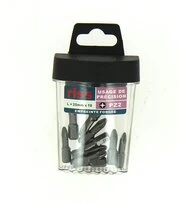 Boîte de 10 Embouts de Vissage 1/4" Pozidriv PZ2 x 25 mm - Ref 9540E02 - Riss