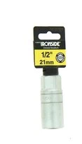 Douille Longue Spéciale Bougie 1/2" en Chrome 21 mm x 65 mm - Ref 116243 - Ironside