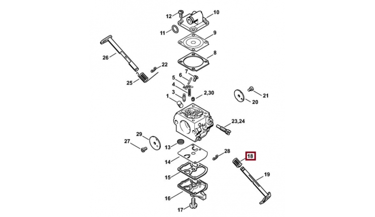 Ressort de Rappel de Carburateur pour Machine Thermique Stihl - Ref 1123-122-3000